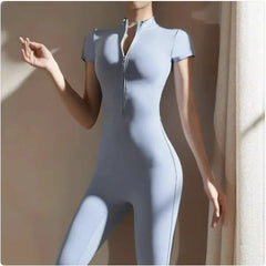 Women’s Long-Sleeve Zipper Yoga Jumpsuit