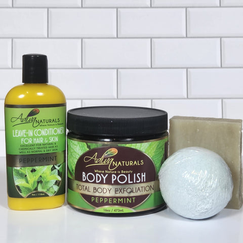 Total Body Polish & Leave-In Conditioner Set – Peppermint