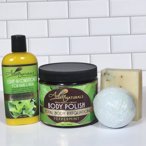 Total Body Polish & Leave-In Conditioner Set – Peppermint