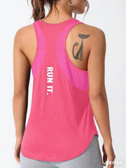 Women’s Letter Print Yoga & Running Vest