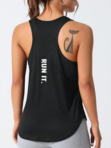 Women’s Letter Print Yoga & Running Vest