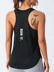 Women’s Letter Print Yoga & Running Vest