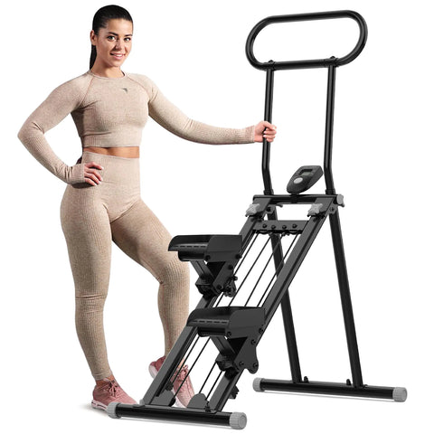 Vertical Climber Exercise Machine – Folding Cardio (Black-Gray)