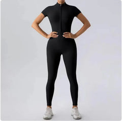 Women’s Long-Sleeve Zipper Yoga Jumpsuit