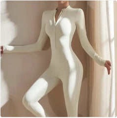 Women’s Long-Sleeve Zipper Yoga Jumpsuit