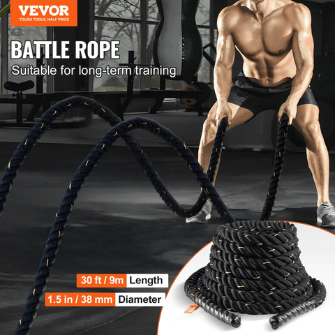 Premium Battle Rope – 1.5"x30ft Home Gym