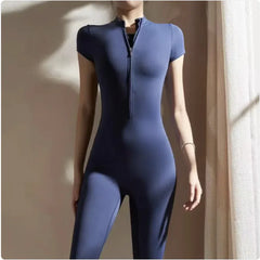 Women’s Long-Sleeve Zipper Yoga Jumpsuit
